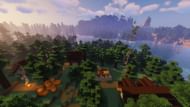Finding trees to cut down shouldn't be too hard (Image via Mojang Studios)